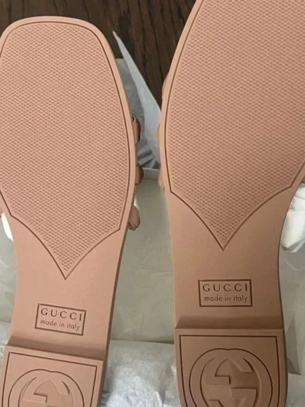 Gucci Women’s Brown GG Logo Slide Sandals